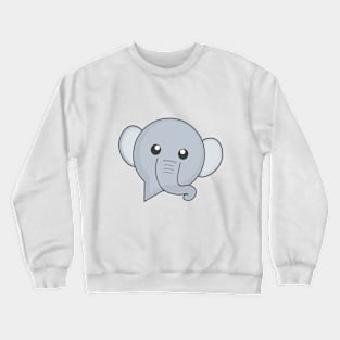 Cute Baby Elephant Cartoon Character in Speech Bubble Crewneck Sweatshirt
